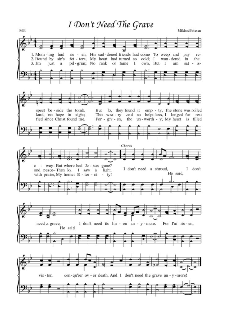 thumbnail of I Dont Need The Grave